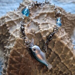 Blue And Silver Fishing Lure Bracelet